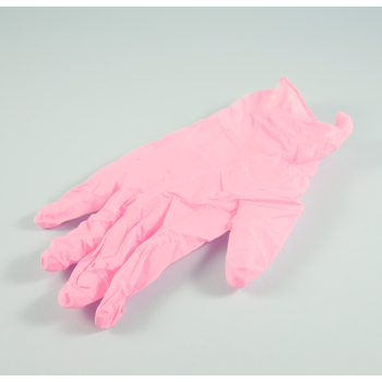 Rękawice NITRYLOWE bezpudrowe XS  różowe op.100szt